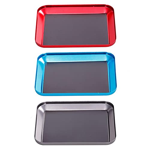 Replacement Part For Aluminum Alloy Screws Tray Nut Tray With Magnetic Pads For RC Hobby Plane Car Repair Tools Upgrade Supplies - (Color: Red) - color: Red