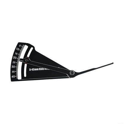 Aluminum Ride Height Gauge, Adjustable 3-42mm Ruler for RC Cars, Camber Measurement Tool, Black Alloy Wheel Rim Setup for Off-Road, Trucks
