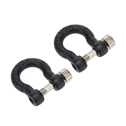 1:10 RC Tow Shackles D-Ring Trailer Buckles for 1/10 Scale RC Rock Crawler SCX10 Tamiya CC01 TRX4 D90 D110 RC Car Truck Accessories (4 PCS Black) - color: 4 Pcs Black