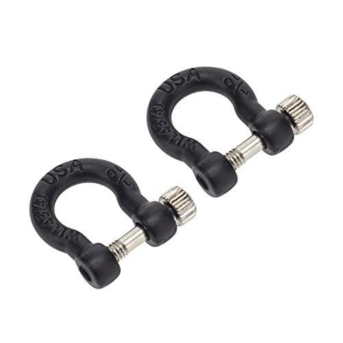 1:10 RC Tow Shackles D-Ring Trailer Buckles for 1/10 Scale RC Rock Crawler SCX10 Tamiya CC01 TRX4 D90 D110 RC Car Truck Accessories (Black) - color: Black