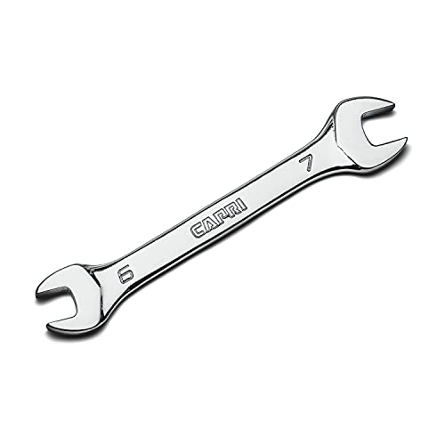 Capri Tools 6 mm x 7 mm Slim Mini Open End Wrench, Metric - size: 6 mm x 7 mm