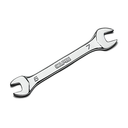 Capri Tools 6 mm x 7 mm Slim Mini Open End Wrench, Metric - size: 6 mm x 7 mm