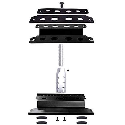 Aluminum Alloy RC Car Repair Work Stand Hobby Tool Set 360 Degree Rotation Lift/Lower and RC Screws Kit Repair Tool Box for 1/8 1/10 1/12 1/16 1/18 RC Car Truck Buggy Models (Black) - color: Black