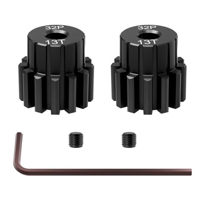 OGRC 32P 13T Pinion Gear for TRX4 Slash Rrustler Stampede Raptor 4x4 | 2pcs, Hardened Steel, 0.8M, 3.175mm Shaft Motor Gears for Traxxas 1/10 RC Car, #3943X