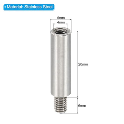 PATIKIL 24pcs M4 Standoffs, M4 20+6mm Spacer Standoffs Steel Threaded Standoffs Screws Kit 4mm ID 6mm OD Metric Male Female Thread Adapters for Circuit Board PCB RC Drones Motherboard - size: 20+6mm L
