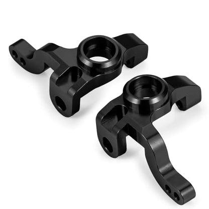 RC Car Front Steering Cup CNC Machined Aluminum Front Steering Knuckle Spindle Set Compatible with 1/10 Tamiya XV01 RC Car Upgrade Parts (Black) - color: Black