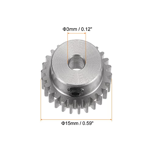 HARFINGTON Pinion Gear 3mm Bore 28T Mod 0.5 Stainless Steel Spur Diff Differential Motor Gear RC Car Replacement Parts - style: 28T