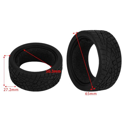 4pcs RC 1/10 On Road Slick Tire Rubber Tyre Fit for 1:10 Touring Drift Car HSP Tamiya HPI Kyosho Flating Car (2.56"x1.06"(65mmx27mm)) - size: 2.56"x1.06"(65mmx27mm)
