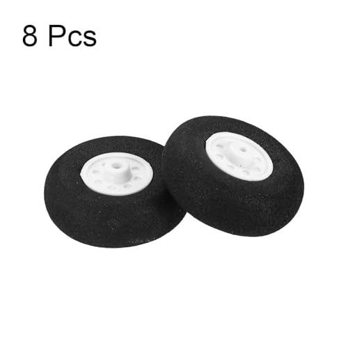 MECCANIXITY 8Pcs RC Airplane Wheels 32mm / 1.26" OD Aircraft Sponge Tire Tail Airplanes Foam Wheel Replacement for DIY Model Plane Helicopter - size: 32mm / 1.26" OD