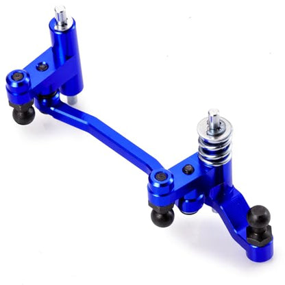 Aluminum Alloy Steering Assembly Set Servo Saver Steering Bellcranks & Drag Link Spring Retainer Parts Compatible with Traxxas 1/18 LaTrax Teton RC Car Upgrades (Blue) - color: Blue