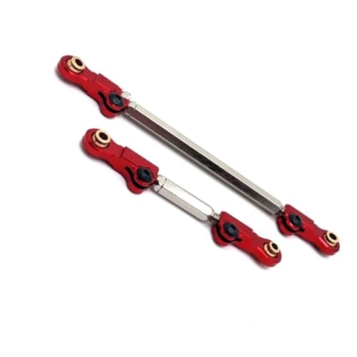 Compatible with MJX for Hyper Go H12Y 1/12 RC Crawler Car Upgrade Parts Accessories Metal Steering Link Rod Pull Rod RC Tie Link Rods(Red) - size: Red