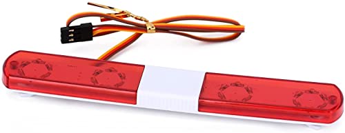 RC Car Alarming Light,WONFAST Multi-Function LED Police Night Light Bar Flash Lamp Compatible with 1/8 1/10 1/12 1/24 RC Model Car for HSP TRX4 Tamiya CC01 Axial SCX10(145mm-Red) - color: 145mm-Red