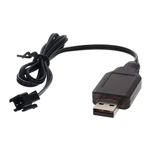Heyiarbeit 2Pcs SM-2P Nickel Cadmium Nickel Hydrogen USB Charging Cable USB Charger Power Adapter Cable 8.4V for RC Car Ni-MH Ni-CD Battery Black - size: SM-2P 2Pcs