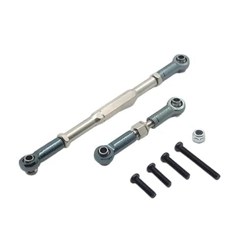 Front Rear Drive Shaft for WPL C14 B1 B14 B16 B24 B26 Steering Tie Rod Set for 1/16 rc Car Crawler Part 2pcs Metal Linkage Servo Link(Gray) - color: Gray