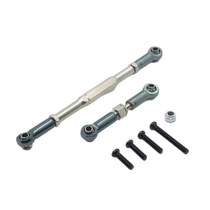 Front Rear Drive Shaft for WPL C14 B1 B14 B16 B24 B26 Steering Tie Rod Set for 1/16 rc Car Crawler Part 2pcs Metal Linkage Servo Link(Gray) - color: Gray