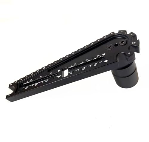 RC Ride Height Gauge & Turnbuckle Wrench 4-in-1 Tool for 1/10 1/8 Car | 4 tools: ride height gauge, L-shape 17mm hub wrench, turnbuckle wrench (3-8mm), screw gauge (0-35mm). aluminum, pocket-size.