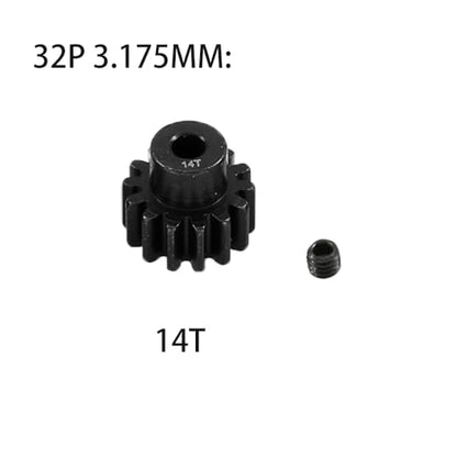 Metal Steel 3.175mm Shaft 32P Pinion Gear Set 10T 11T 12T 13T 14T Compatible with 1/10 Crawler Truck Traxxas Arrma HSP HPI AXIAL Tamiya LOSI RC Car Upgraded Parts (10T 11T 12T 13T 14T) - size: 10T 11T 12T 13T 14T