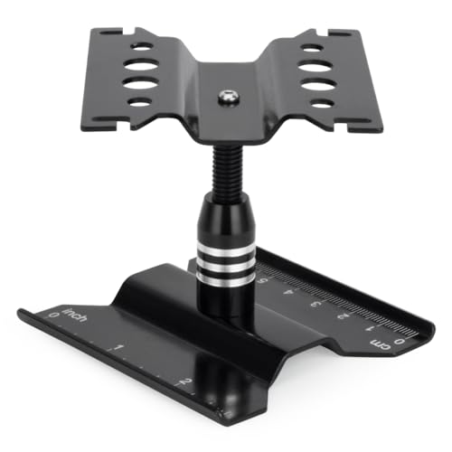 Aluminum Repair Station Work Stand Assembly Platform 360 Degree Rotating for 1/16 1/18 1/24 RC Crawler Axial SCX24 Traxxas TRX4M (Black)