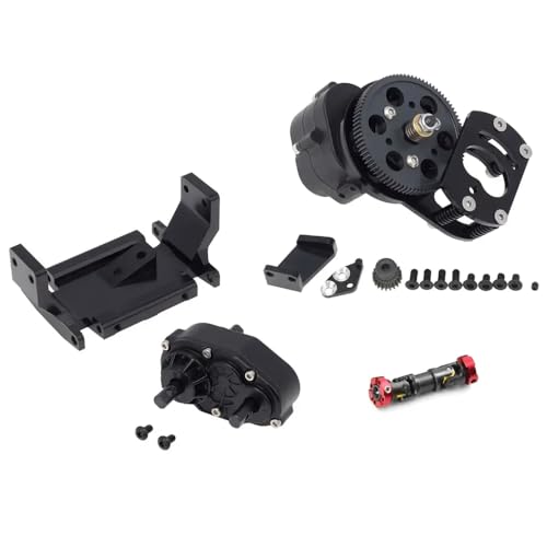 Metal R3 Single Speed Gearbox Transfer Case Compatible with 1 10 Scale RC Crawler Compatible with Gelande II FJ40 G2 D110 and Similar Models(1 Set Black) - color: 1 Set Black