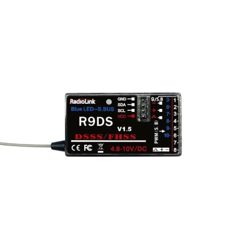 2.4GHz RC Receiver 4-12CH SBUS PPM PWM, DSSS FHSS Anti-Interference RSSI Telemetry Gyro Waterproof, Fits AT10II T8FB RC6GS for FPV Drone RC Car (R9DS) - style: R9DS