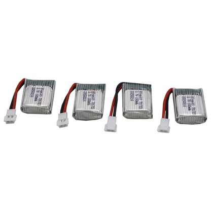 Blomiky 4 Pack 3.7V 1S 180mAh 20C Li-PO Battery with MX2.0 Plug Suitable for Some Small RC Airplne Helicopter Drone / 3.7V 180mAh *4