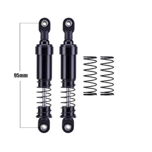 RCQQPS 4pcs Aluminum Big Bore Shocks for 1/10 RC Crawler LCG Chassis Gspeed V3 Element Enduro SCX10 TRX4 Gamde R1 Comp Builds DIY (Black 95mm 4pcs) - color: Black 95mm 4pcs