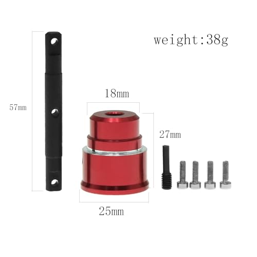 Aluminum Differential Locker Diff Lock Spool Straight Shaft RC Replacement Upgraded Parts for 1/10 TRAXXAS Summit RC Car, Red - color: Red Diff Lock Shaft