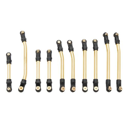MEUS RACING SCX24 Links High Clearance Chassis Links & Steering Links Set for Axial SCX24 C10 Bronco Wrangler 1/24 RC Crawler, Brass - color: Brass