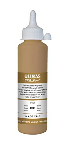 Lukas Cryl Liquid Soft Body Acrylic Paints for Painting - Professional Low Viscosity - 250 ml Bottle Bronze - color: Bronze