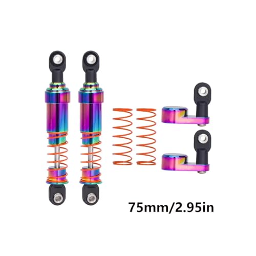 RC Models Parts For LCG Cheater Rigs For SCX10 For TRX4 For Capra VS4-10 1/10 RC Crawler 2Pcs Aluminum Big Bore Shocks Oil Damper With Offset Shock Cap(75mm) - size: 75mm