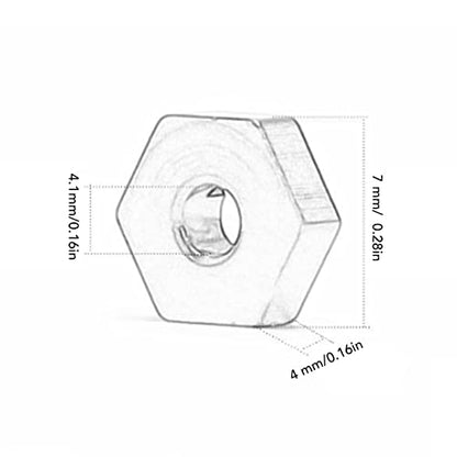 7mm Hex Combiner, Wheel Hub Hex Adapter Aluminum Alloy RC Wheel Adapter Compatible with FMS FCX24 1/24 RC Car (Color)