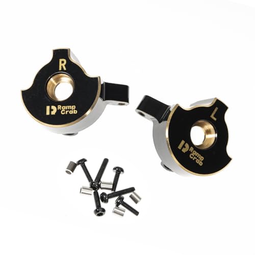 RampCrab Brass Steering Knuckles RC Counterweights for 1/24 RC Crawler Axial SCX24 AX24 Upgrades Parts, Black Coating, 22g - size: 22g