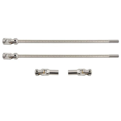 1/10 RC Crawler Cut-to-Length Drive Shaft Kit, Adjustable 68–229mm Stainless Steel RC Driveshaft Driveline with CNC Universal Joints and Mounting Screws, 2PCS (Silver) - color: Silver