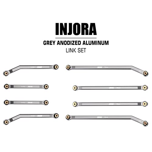 INJORA High Clearance Front 4 Links Set for SCX24 Gladiator Dodge Power Wagon 1/24 RC Crawler Car Axial, 8PCS (Grey) - color: Grey