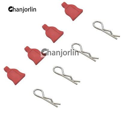 12 Pcs RC Car Universal RC Body Clips with Pull Tabs Car Clips R Clips Compatible with 1/8 1/10 1/12 RC On Road Car Crawler Truck Buggy Shell Replacement Parts TT02 Axial SCX10 (Red) - color: Red