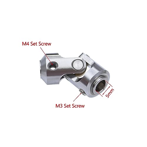2PCS Stainless Steel Free to Cut Length Driveshaft Universal Joint Drive Shaft for 1/10 LCG DIY RC Crawler SCX10 I II III TRX4 Capra Upgrade Parts… - color: Silver