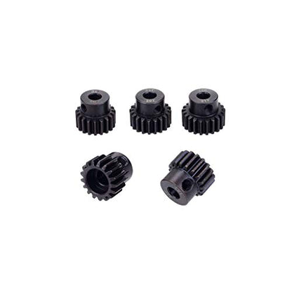 OGRC 32P 5mm Pinion Gear 17T 18T 19T 20T 21T Hardened Metal Pinion Motor Gear Set for RC Buggy Car Monster Truck(Compatible with 0.8 Metric Pitch) | Hardened Steel, Motor Gear 5mm Motor Shaft, Fits 1/10 RC Buggy Monster Truck Car