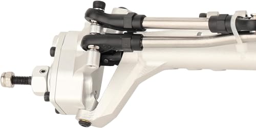 Full CNC Aluminum F9 Portal Front Rear Axle with Offset Front Differential for 1/10 RC Crawler Capra Gmade R1 Rock Buggy LCG Cheater Rigs 1.9 UTB Shafty (Silver) - color: Silver