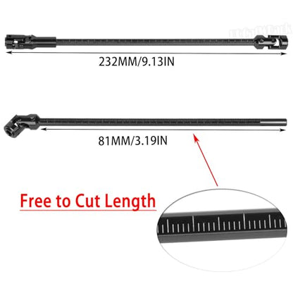 Free to Cut Length Drive Shaft Axles Upgrades Part for 1/10 LCG DIY RC Crawler SCX10 I SCX10 II SCX10 III TRX4 Capra,2PCS #45 Steel Universal Joint Driveshaft,Black - color: Black (Free to Cut Length Drive Shaft)