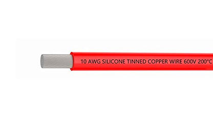 TUOFENG 10 AWG Silicone Wire 90 Feet Red Wire 10 Gauge | Stranded Wires, Ultra Flexible, Tinned Copper Wire, High Temperature Resistance - size: 10 AWG single Red wire 90ft