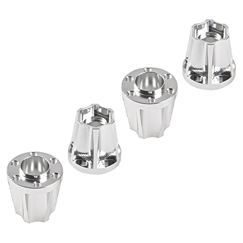 Metal RC 12mm Wheel Hex Hub Extension Combiner Compatible with 1.9/2.2inch Wheel Rim Axial SCX10 Traxxas TRX4 D90 1/10 RC Crawler (22mm, Silver) - color: Silver, size: 22mm
