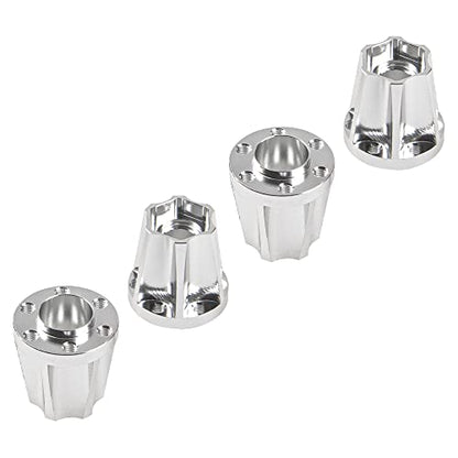 Metal RC 12mm Wheel Hex Hub Extension Combiner Compatible with 1.9/2.2inch Wheel Rim Axial SCX10 Traxxas TRX4 D90 1/10 RC Crawler (22mm, Silver) - color: Silver, size: 22mm