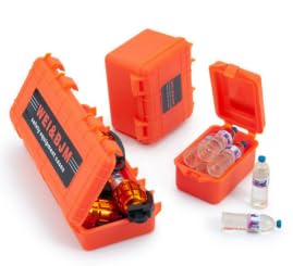 FMS Simulation Micro Scale Model Storage Box Suitcase (Orange) for 1/8 1/10 Cars Rc Car Parts Accessories - style: Storage box
