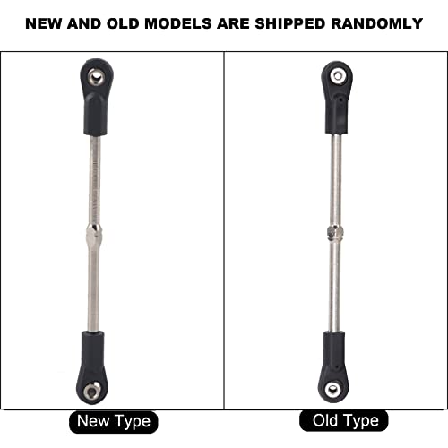 HERCHR RC Steering Link Rod, 4Pcs Adjustable 110-120mm/4.33-4.72in Steering Linkage Rod M4 Metal Arm Tie Ends Connector for 1/8 RC Racing Truck Car