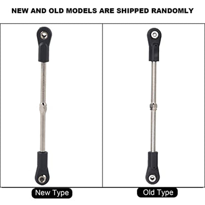 HERCHR RC Steering Link Rod, 4Pcs Adjustable 110-120mm/4.33-4.72in Steering Linkage Rod M4 Metal Arm Tie Ends Connector for 1/8 RC Racing Truck Car