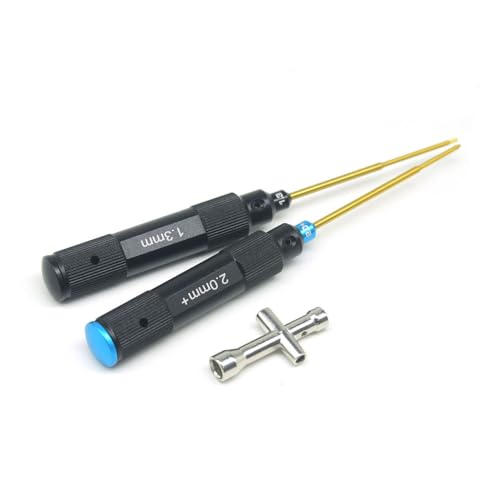 RC Aluminum Tool Set for AXIAL 1/30 SCX30 RC Crawler Car, Hex 1.3mm, PH 2.0mm, Mini Box Nut, Gold Titanium Coated Tips (RC Mini Tool Set) - color: Rc Mini Tool Set