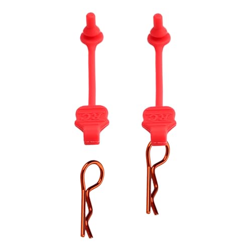 8PCS TGCWENG Universal RC Body Clips w/Pull Tabs Car Clips R Clips for All 1/10 1/12 Scale Losi HPI Arrma Kyosho Himoto RC Car Truck Crawler Body Shell Upgrades (1.2mm Orange Clips+Red Pull) - color: Orange Clips+Red Pull