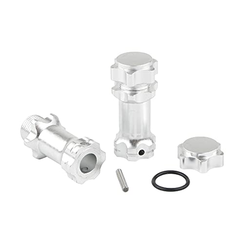 4pcs Aluminum 17mm Hex Adapter 30mm Extension Wheel Hub Drive Offset Width Extender with Anti-dust Cap Nuts for 1/8 RC On Road Car Off Road Truggy Truck Buggy Crawler, Silver - color: Silver