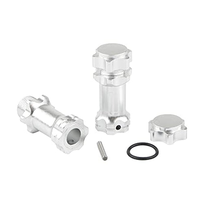 4pcs Aluminum 17mm Hex Adapter 30mm Extension Wheel Hub Drive Offset Width Extender with Anti-dust Cap Nuts for 1/8 RC On Road Car Off Road Truggy Truck Buggy Crawler, Silver - color: Silver
