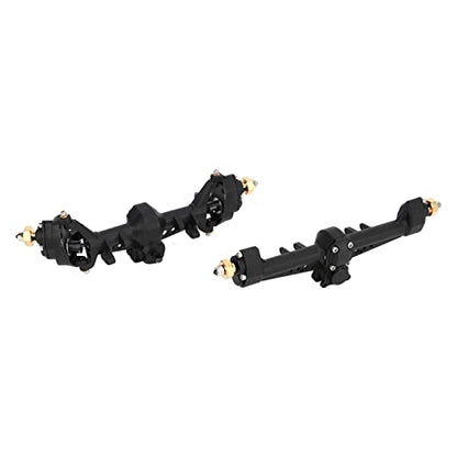 RC Car Front Rear Portal Axle Kit High Performance Plastic Housing Upgraded Heightened Axle Assembly Set for 1/24 Axial SCX24 Crawler Truck (Black) - color: Black